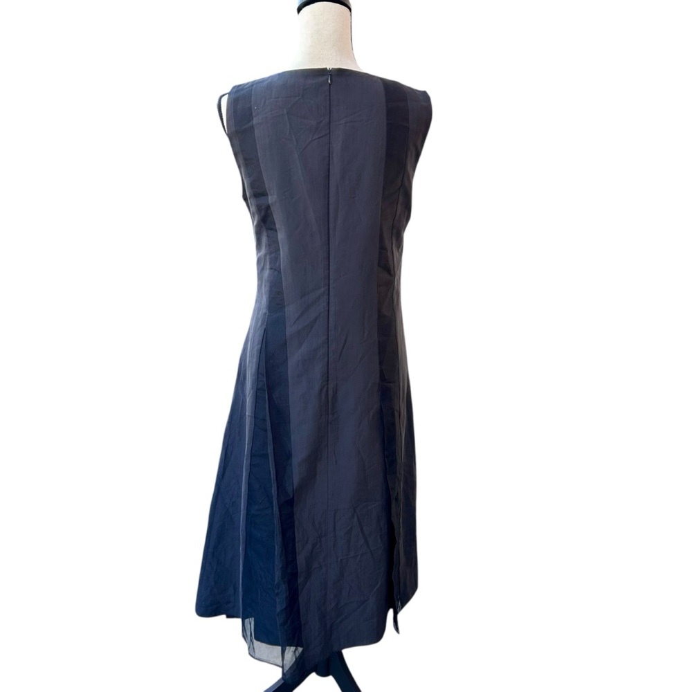 DEMOO Parkchoonmoo Silk Organza Panel Midi Dress Minimalist Black Sz M | 42 - Picture 5 of 17